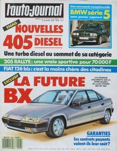 L 'auto Journal N° 3 : 15/02/1988 -Bmw Série 5 - Nouvelles 405 D - 205 Rallye -