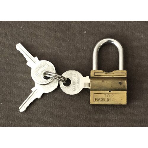 Cadenas en laiton 3 clés 20 x 40 mm pour valise, bagage, casier...