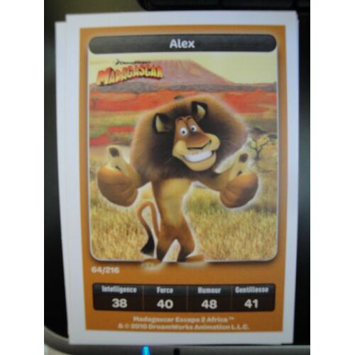 Madagascar : Alex N° 64 - Collection Dreamworks - Carrefour