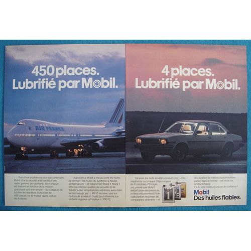 Publicité Papier - Huiles Mobile Et Air France De 1979