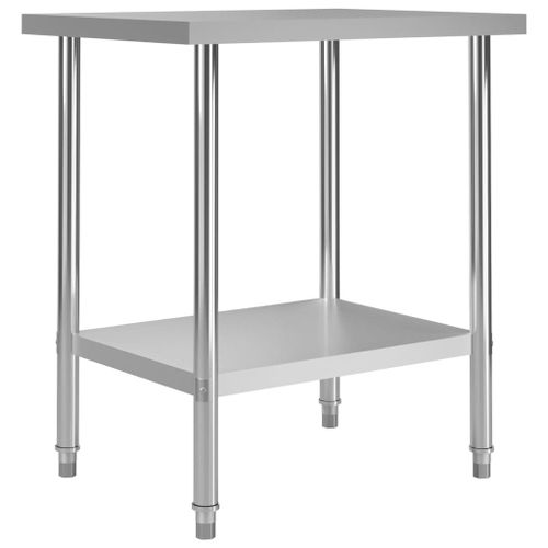 Table De Travail De Cuisine 80 X 60 X 85 Cm Acier Inoxydable Helloshop26 02_0001906