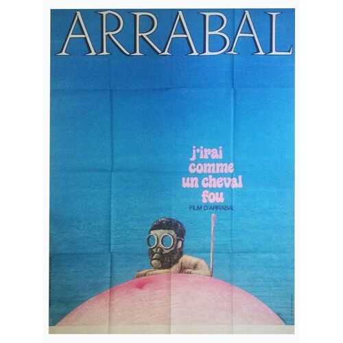 J Irai Comme Un Cheval Fou - Véritable Affiche De Cinéma Pliée - Format 120x160 Cm - De Fernando Arrabal Avec George Shannon, Hachemi Marzouk, Emmanuelle Riva - 1973