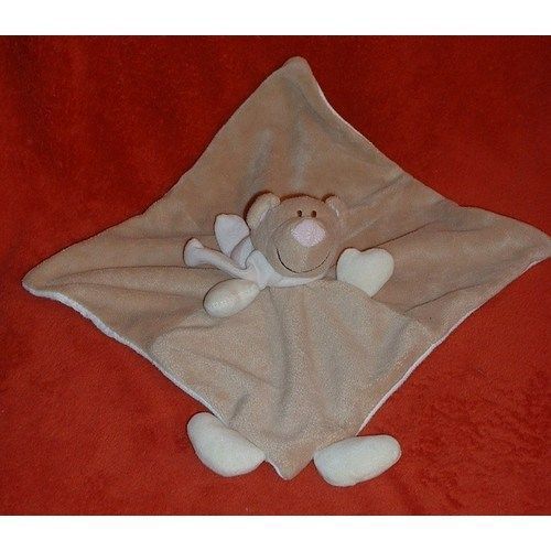 Doudou Ours Plat Carré  Ricky Écharpe Rose Jollybaby Jollymex Nattou