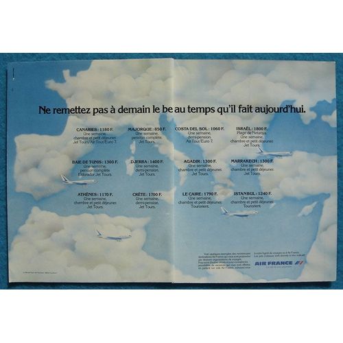Publicité Papier - Compagnie Aérienne Air France De 1977