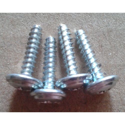 4 Vis Têtes Rondes Argentés L.12mm Diamètre 2mm Bout plat