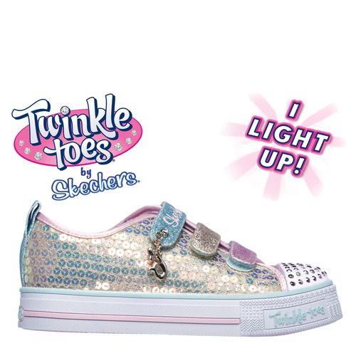 Skechers Twinkle Toes Mermaid Magic Bébé Chaussures De Sport Baskets Basses Enfant Taille 29 Couleur Doré/Multi