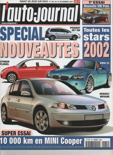 L'auto Journal  N° 581 : Spécial Nouveautés 2002 - Nouvelle Vw Polo -  10 000 Km En Mini Cooper