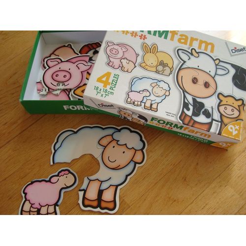Form Farm - 4 Puzzles Animaux 18x18