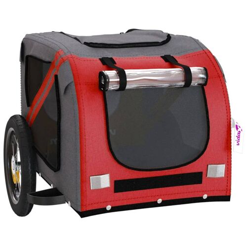 Remorque Chariot Transport De Vélo Pour Animaux De Compagnie Rouge Helloshop26 02_0044353