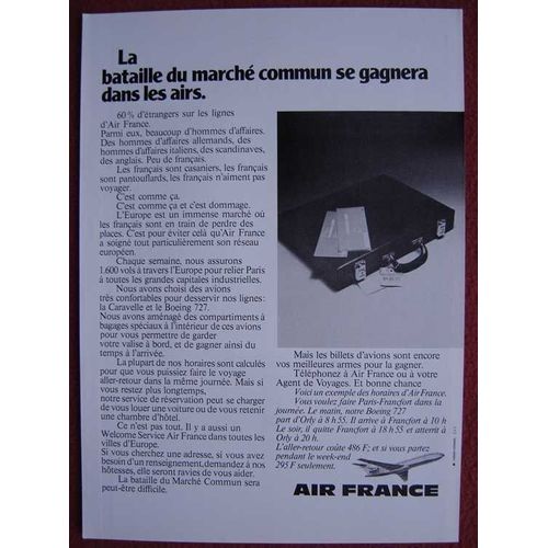 Publicité Papier - Compagnie Aérienne Air France De 1972