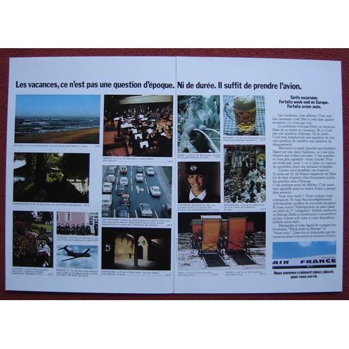 Publicité Papier - Compagnie Aérienne Air France De 1972