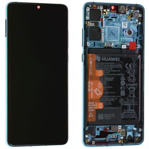 Ecran Complet Huawei P30 Bleu Aurra Assemblé Sur Chassis