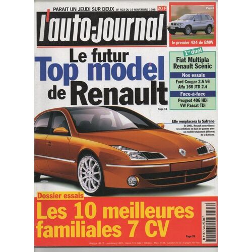 L'auto Journal  N° 503 : Le Futur Top Modèle De Renault -Fiat Multipa - Renault Scenic- Ford Cougar 2.5 V6