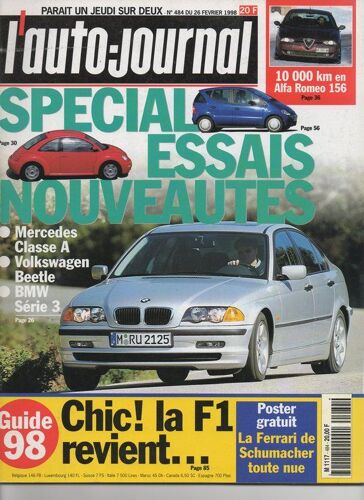 N° 484 : Spécial Essais Nouveautés  Mercedes Classe A Volkswagen Beetle Bmw Série 3