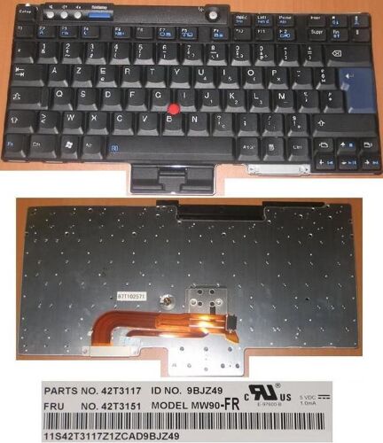 Clavier Azerty Belge / Belgian Pour ASUS EeePc EPC 1000 1000H 1000HE Series, Blanc / White, Model: 04GOA0U1KBE10-3, P/N: 9J.N1N82.01A, 0KNA-0U4BE03