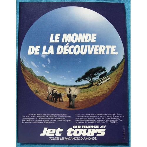 Publicité Papier - Air France, Jet Tours De 1982