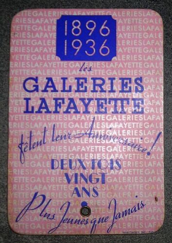 Les Galeries Lafayettes Fêtent Leur Anniversaire 1896 1936 Deux Fois Vingt Ans