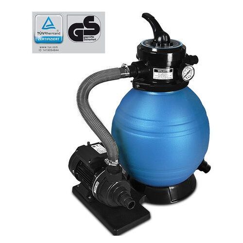 Pompe filtre à sable et particule 10200 l/h métal avec pompe nettoyage 4 fonctions piscine bassins aquatiques indicateur de pression TÜV certifié