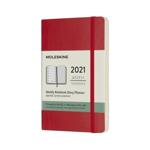 Moleskine 12 Monate Wochen Notizkalender 2021 Pocket/A6, 1 Wo