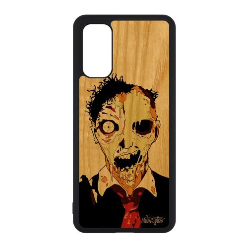 Coque Samsung S20 Bois Silicone Mort Vivant Squelette Tpu Orange Case Noir Zombie Fin Du Monde Horreur Smartphone Revenant De Galaxy
