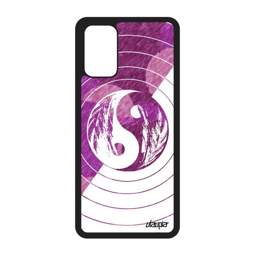 Coque S20+ Plus Silicone Yin Et Yang Cercle Zen Rond Case Rose Couleur Pastel Bulle Noir Dessin Ying Made In France Samsung Galaxy