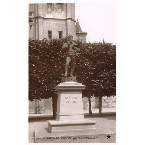 Carte Postale Ancienne, France, Yvelines ( 78 ), Poissy, La Statue De Meissonier