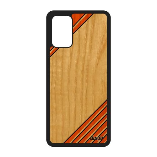 Coque Vrai Bois Naturel Galaxy S20+ Plus Silicone Moderne Motif Effet Sm-G985f/Ds Design Rigide Geometrique Contemporain Samsung