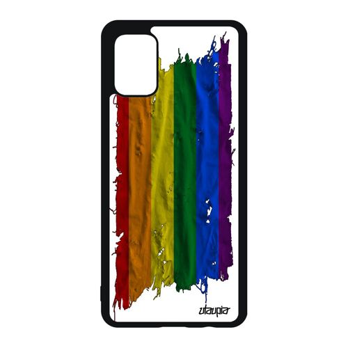 Coque Samsung Galaxy A51 Silicone Drapeau Gay Pride Dessin Rainbow Arc En Ciel Marche Des Fiertés Gaypride Portable Lesbien Parade