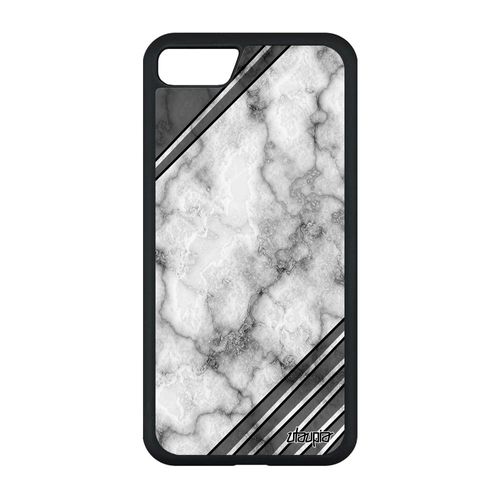 Coque Iphone Se 2020 Silicone Marbre Smartphone Granite Gris Fond Effet Dessin Design Moderne Geometrie Housse Antichoc Alu De