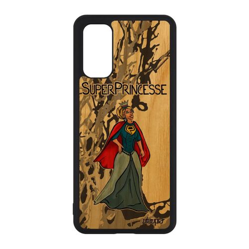 Coque Pour S20 En Bois Silicone Super Princesse Comics Heros Gris Housse Humour Smartphone Case Drole Telephone Texte Samsung Galaxy