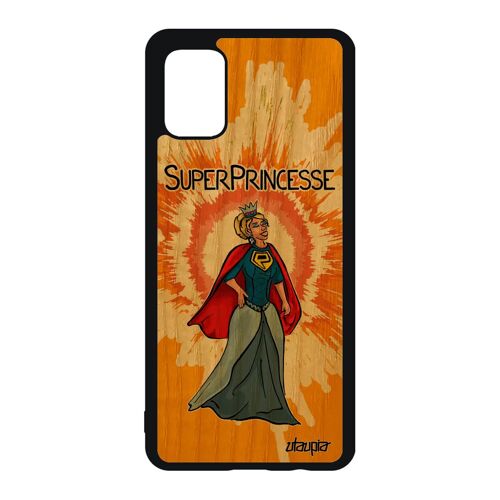 Coque Silicone Super Princesse Samsung Galaxy A51 En Bois Texte Cover Comics Femme Telephone Humoristique Heros Personnalisé Case De