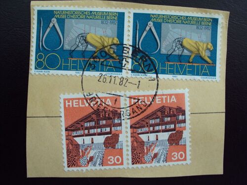 Suisse..Lot De 4 Timbres.2 Musée D'histoire Naturelle Berne 80 Helvetia & 2 De 30.Oblitérés.