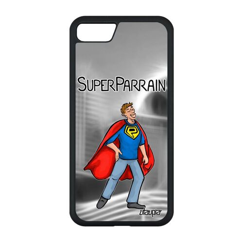 Coque Super Parrain Iphone Se 2022 Silicone Humoristique Bebe Humour Design Heros Solide 4g Bande Dessinée De Protection Texte