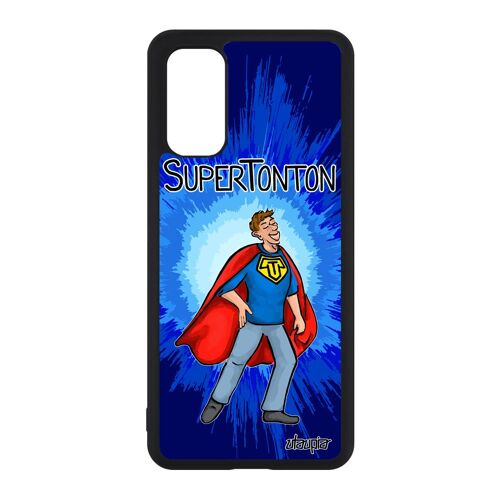 Coque silicone S20 super tonton comics bleu naissance garcon dessin humoristique antichoc heros 4G drole telephone de Samsung galaxy