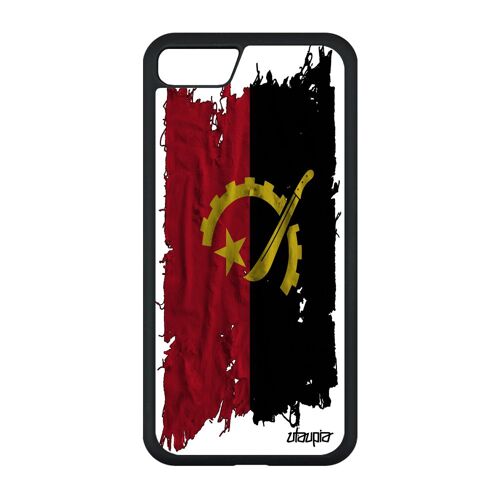 Coque Silicone Pour Iphone Se 2022 Drapeau Angola Angolais Tpu Noir Coupe Du Monde Jo Can Jeux Olympiques Tissu Personnalisé