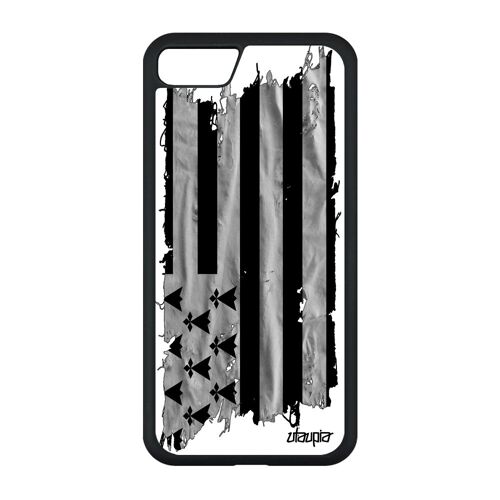 Coque Silicone Drapeau Bretagne Breton Pour Iphone Se 2022 Tissu Personnalisé Region Case Basket Foot Football Solide Antichoc