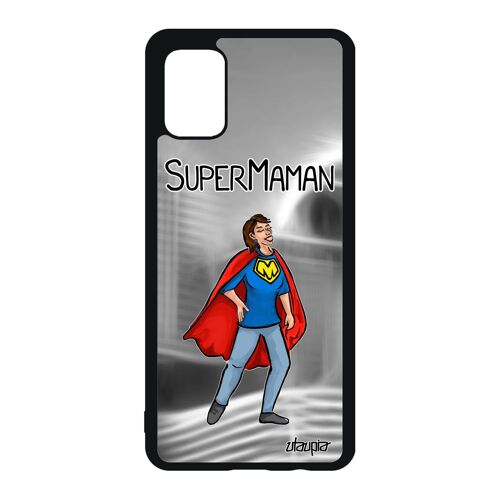 Coque Samsung Galaxy A51 Silicone Super Maman Comics Antichoc Humour Bebe Rigide Heros Etui Texte Gris Sm-A515fn Mere Drole De