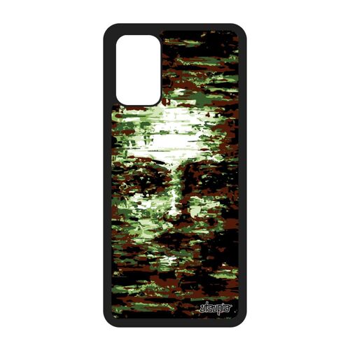 Coque pour S20+ Plus silicone portrait cover peinture a l'huile noir cadeau de noel TPU Marron fabriqué en france art Samsung galaxy