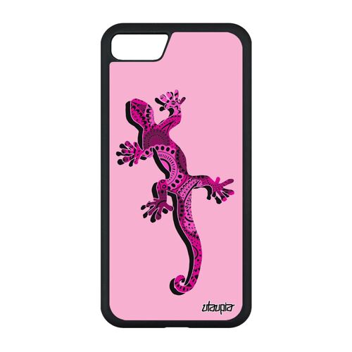 Coque Antichoc Iphone Se 2022 Silicone Salamandre Animal Tendance Esprit Du Feu Amour Tribal Rose Mobile Ethnique Portable De