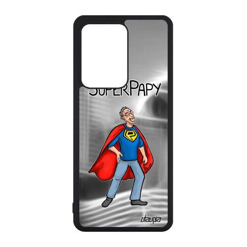 Coque Samsung Galaxy S20 Ultra en silicone super papy bebe heros humour humoristique grands peres etui case mobile comics gris drole