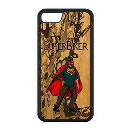 Coque Super Biker Motard Pour Iphone Se 2020 Bois Silicone Antichoc Texte Dessin Comique Comics Heros Gris Drole Rigide Humour
