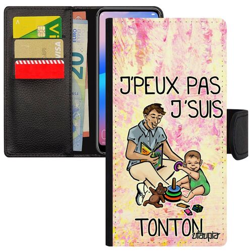 Coque Iphone 15 Humour J'peux Pas J'suis Tonton Comique Jpeux Drole Enfant Pochette Violet Texte Antichoc Dessin Oncle Housse