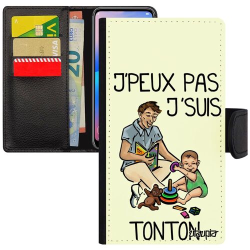 Coque pour iPhone SE 2020 en silicone j'peux pas j'suis tonton blanc drole jpeux humoristique oncle dessin smartphone je bebe