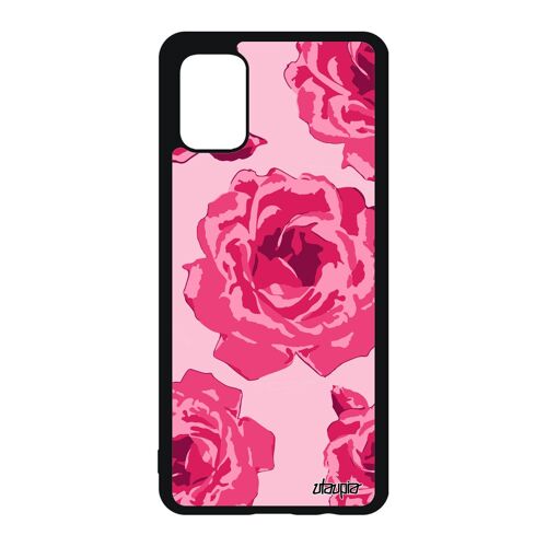 Coque pour Samsung A51 silicone rose fleur nature smartphone Rose amour floral mariage etui tatoo femme love romantique de galaxy