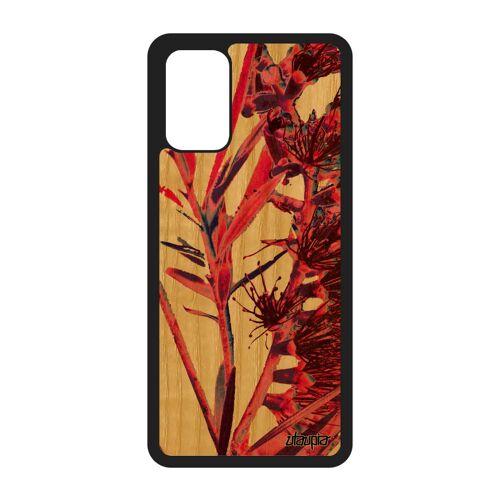 Coque S20+ Plus Bois Silicone Fleurs Rose Fond Etui 4g Telephone Plante Exotique Nature Effet Design Florale Noir De Samsung Galaxy