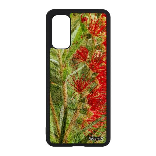 Coque Samsung Galaxy S20 en silicone fleurs vert 4G plante exotique design original telephone dessin texture antichoc nature florale