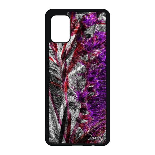 Coque de protection Samsung Galaxy A51 en silicone fleurs antichoc rigide jolie rouge florale nature telephone design effet original