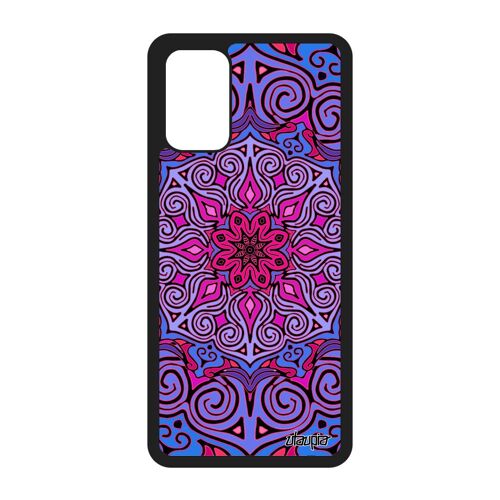 Coque rigide S20+ Plus silicone Mandala de protection noir cadeau saint valentin tibetain imprimé indien unique nepal Samsung galaxy