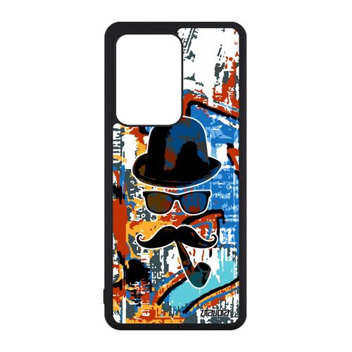 Coque Pour S20 Ultra Silicone Monsieur Moustache Street Art Telephone Cadeau D'anniversaire Vintage Pipe Art Housse Samsung Galaxy