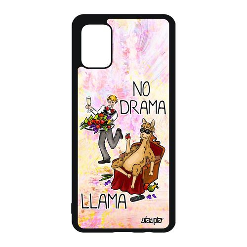 Coque Silicone Antichoc Samsung Galaxy A51 No Drama Lama Jaune Drole Smartphone Dessin Comique Design Humour Caoutchouc Case Cartoon